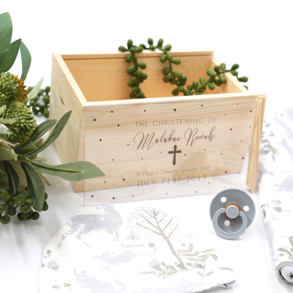 Baptism / Christening Keepsake Box CMC Gold