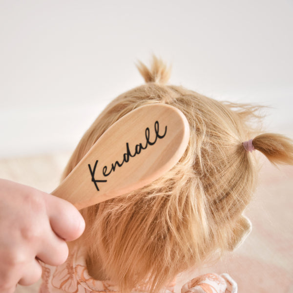 Personalised Baby Hair Brush CMC Gold