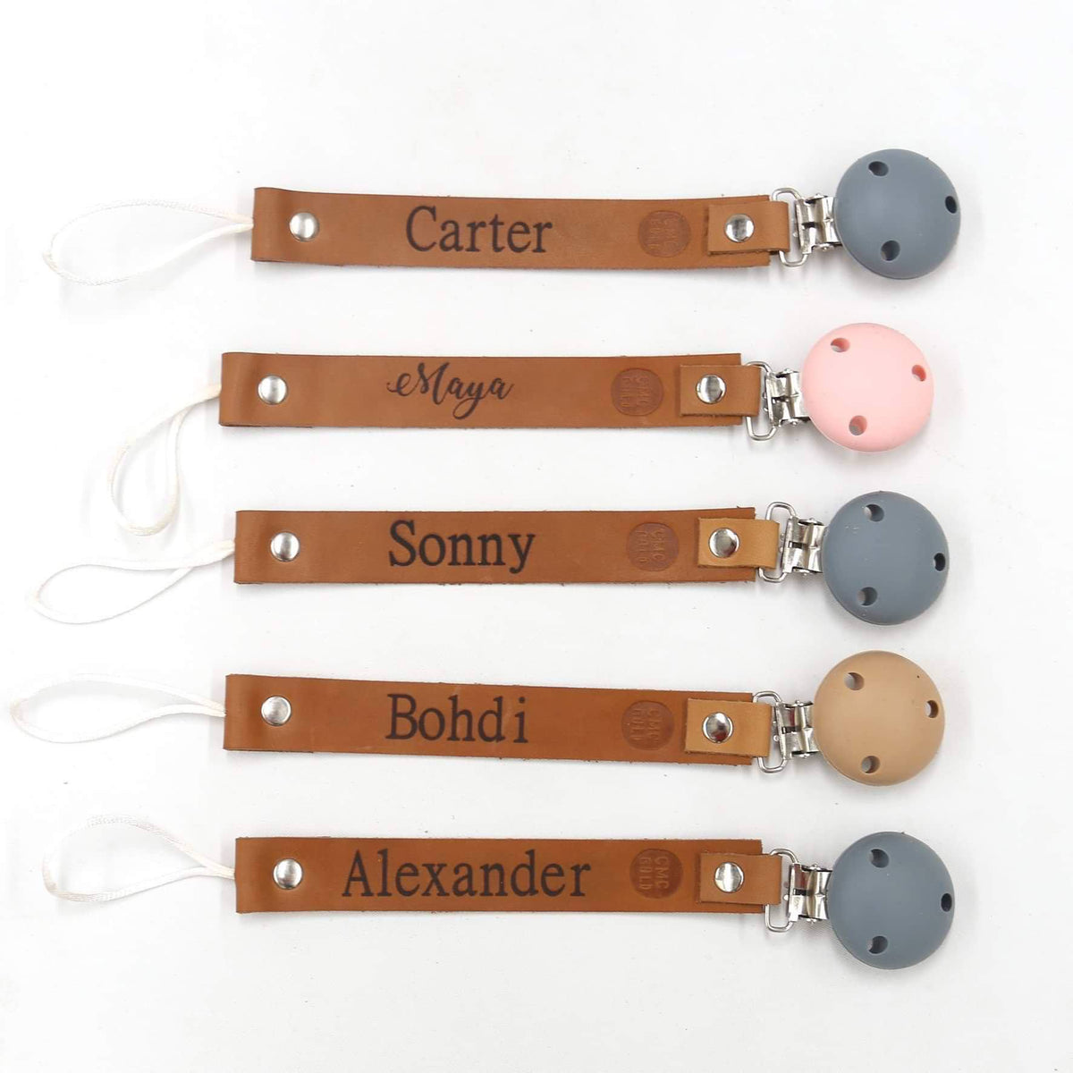 Personalised Leather Dummy Clip (2 Letters)