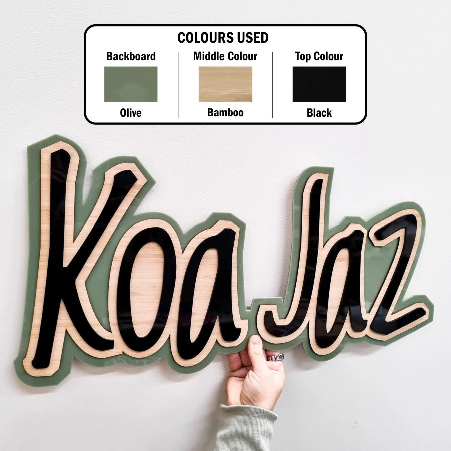3D Name Plaque - Triple Layered