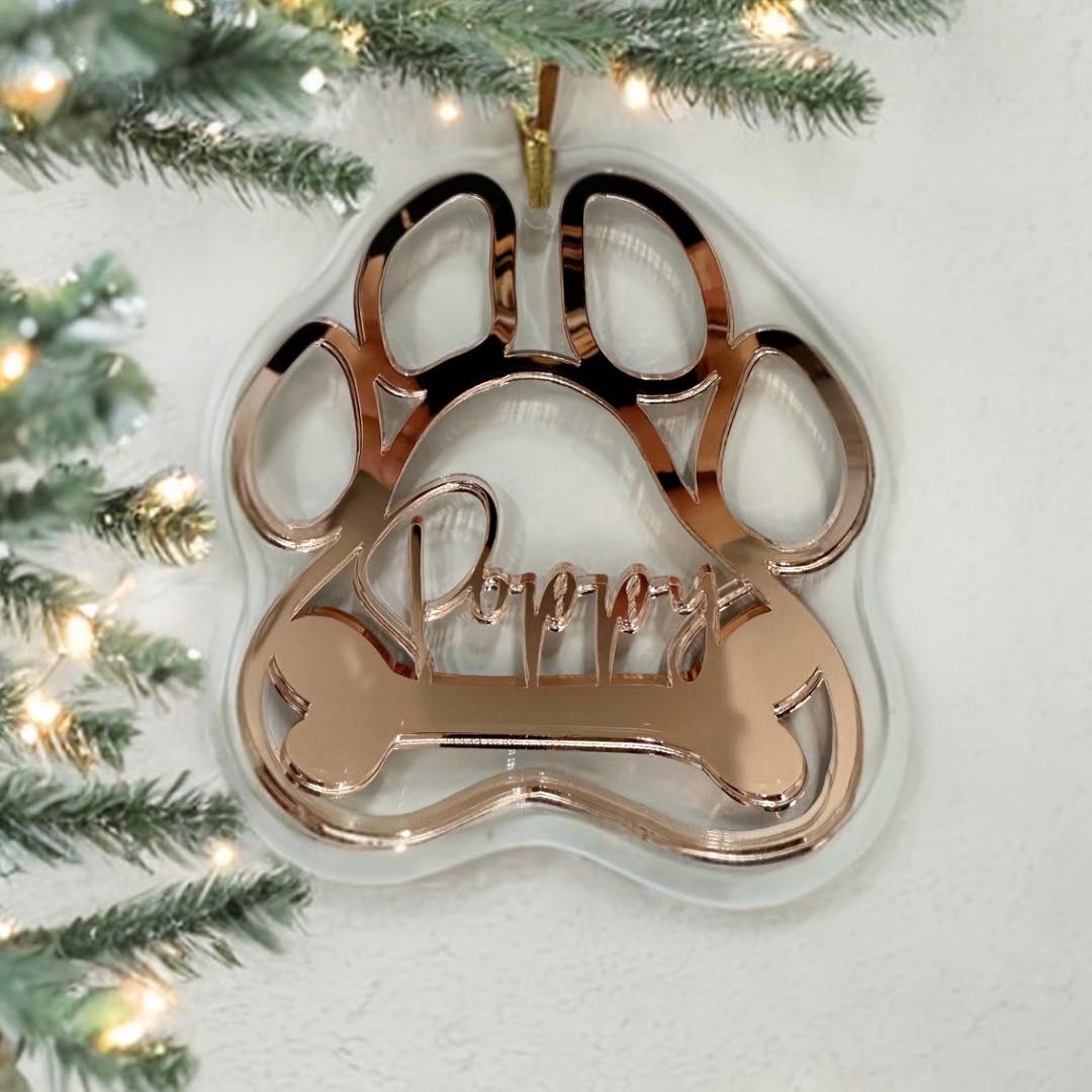 3D Double Layered Dog Paw Print Ornament