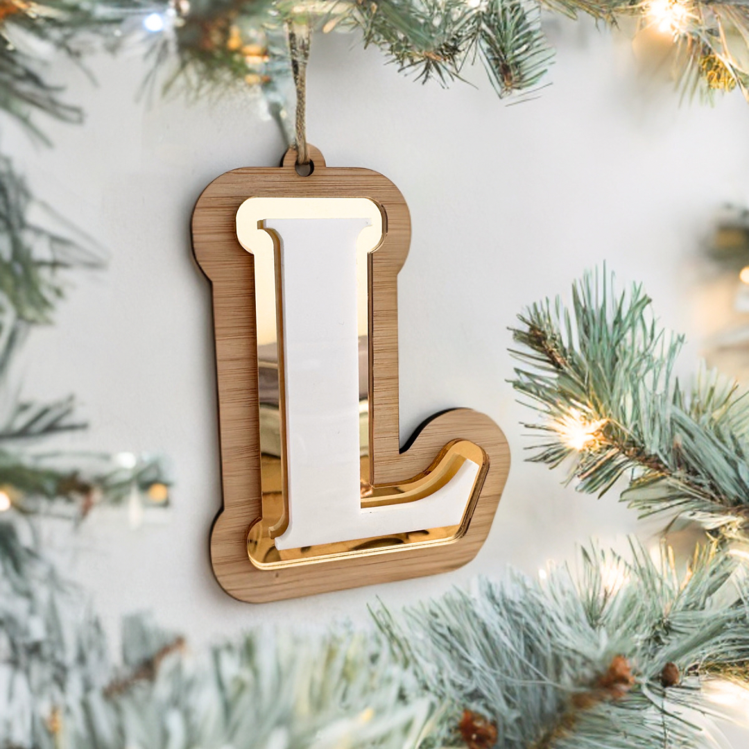 3D Triple Layer Plain Letter Ornaments