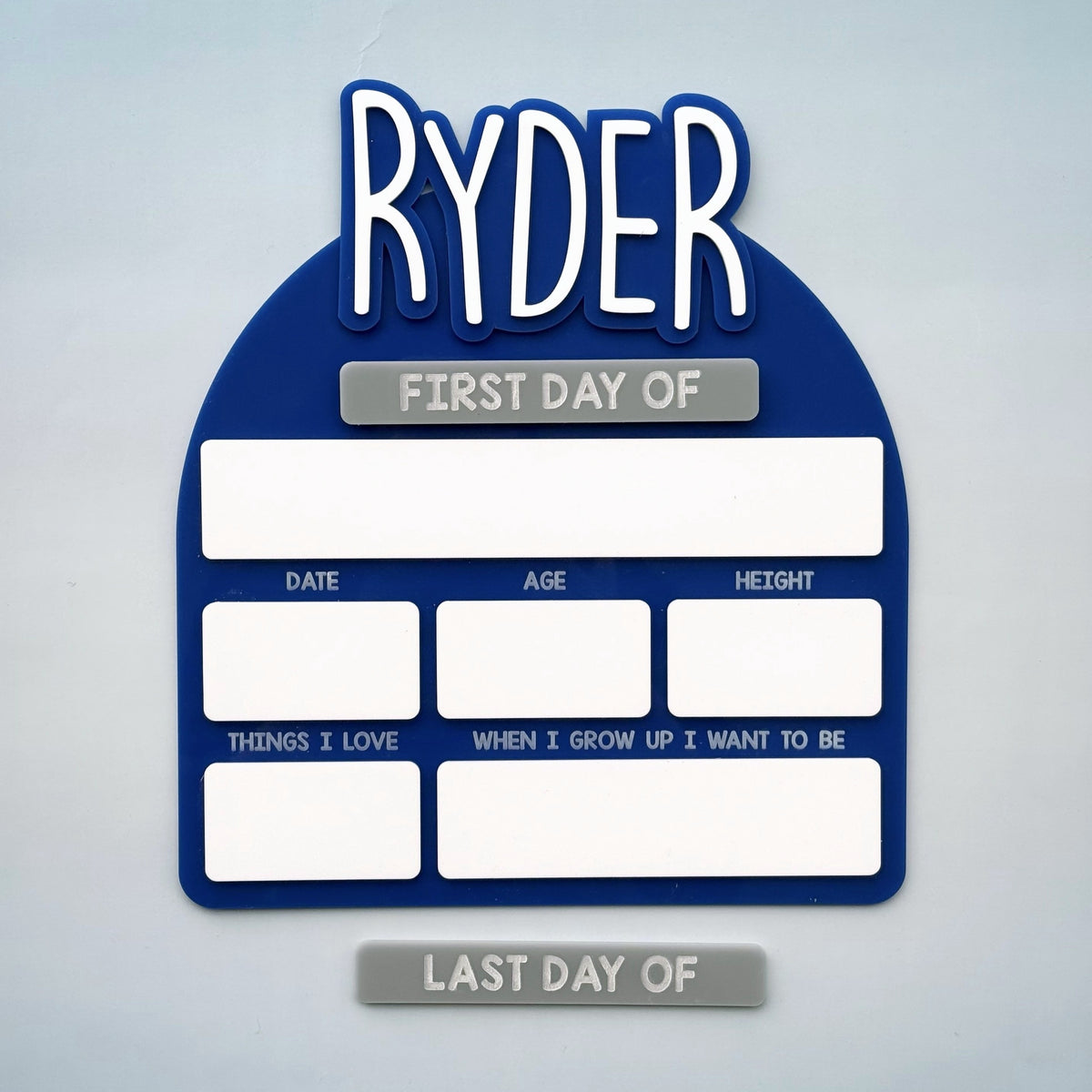 3D Acrylic First Day / Last Day Of Board