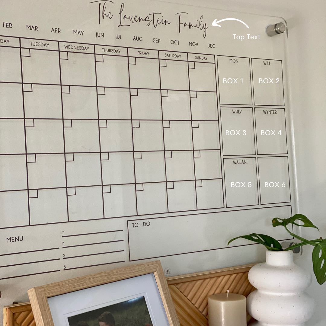 Yearly Acrylic Family Wall Planner