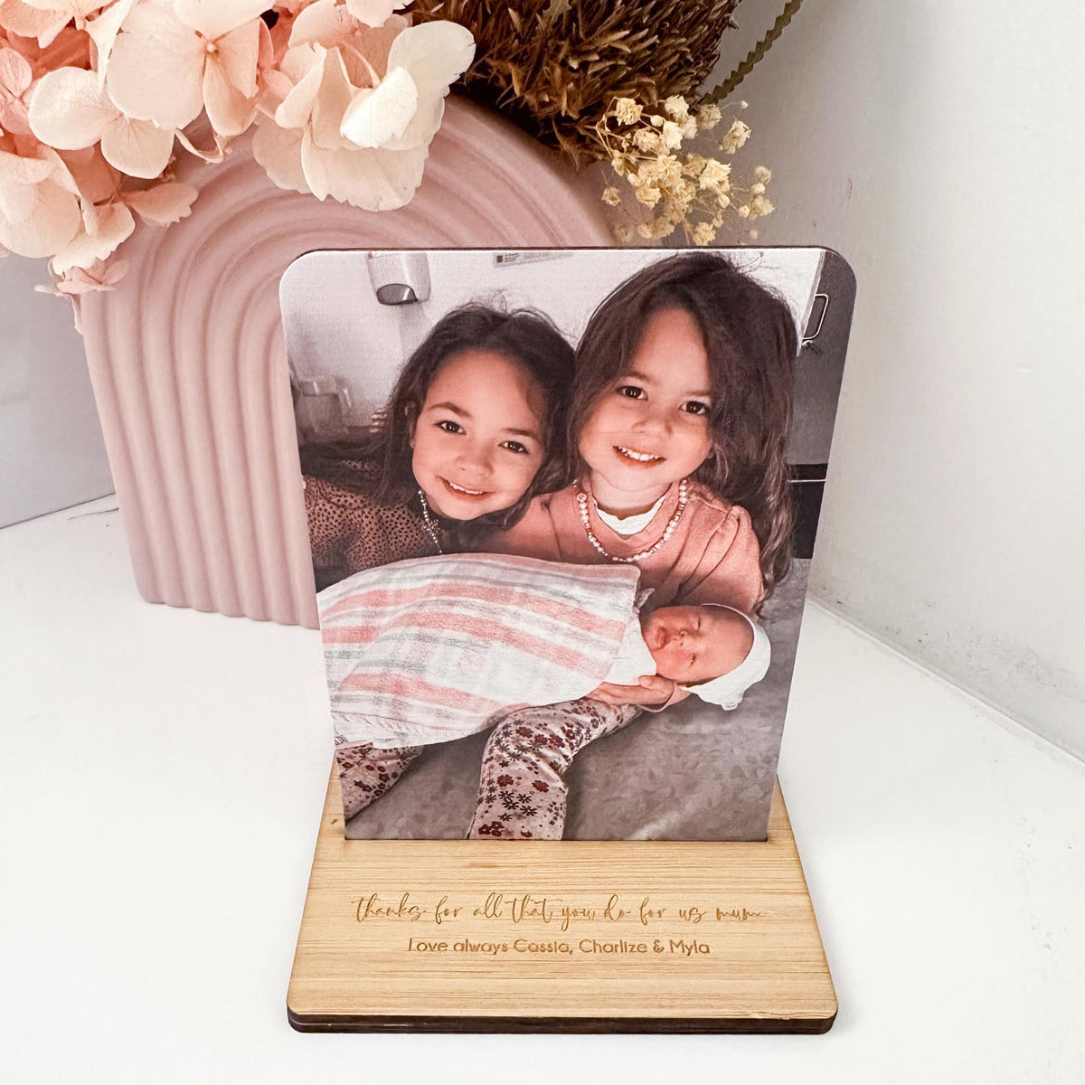 Mini Bamboo Photo with Personalised Message