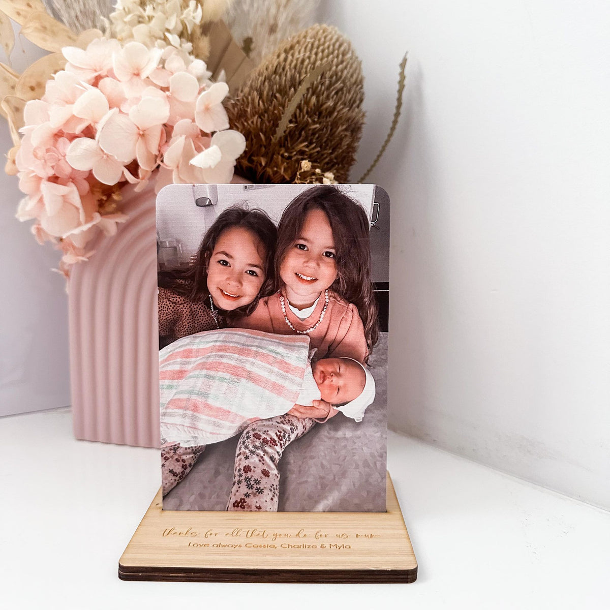 Mini Bamboo Photo with Personalised Message