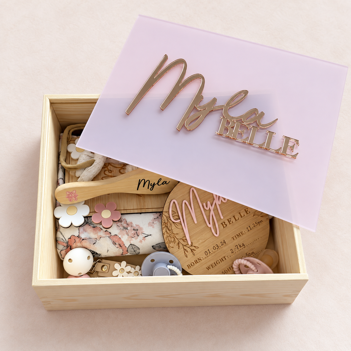 Acrylic Name Keepsake Box