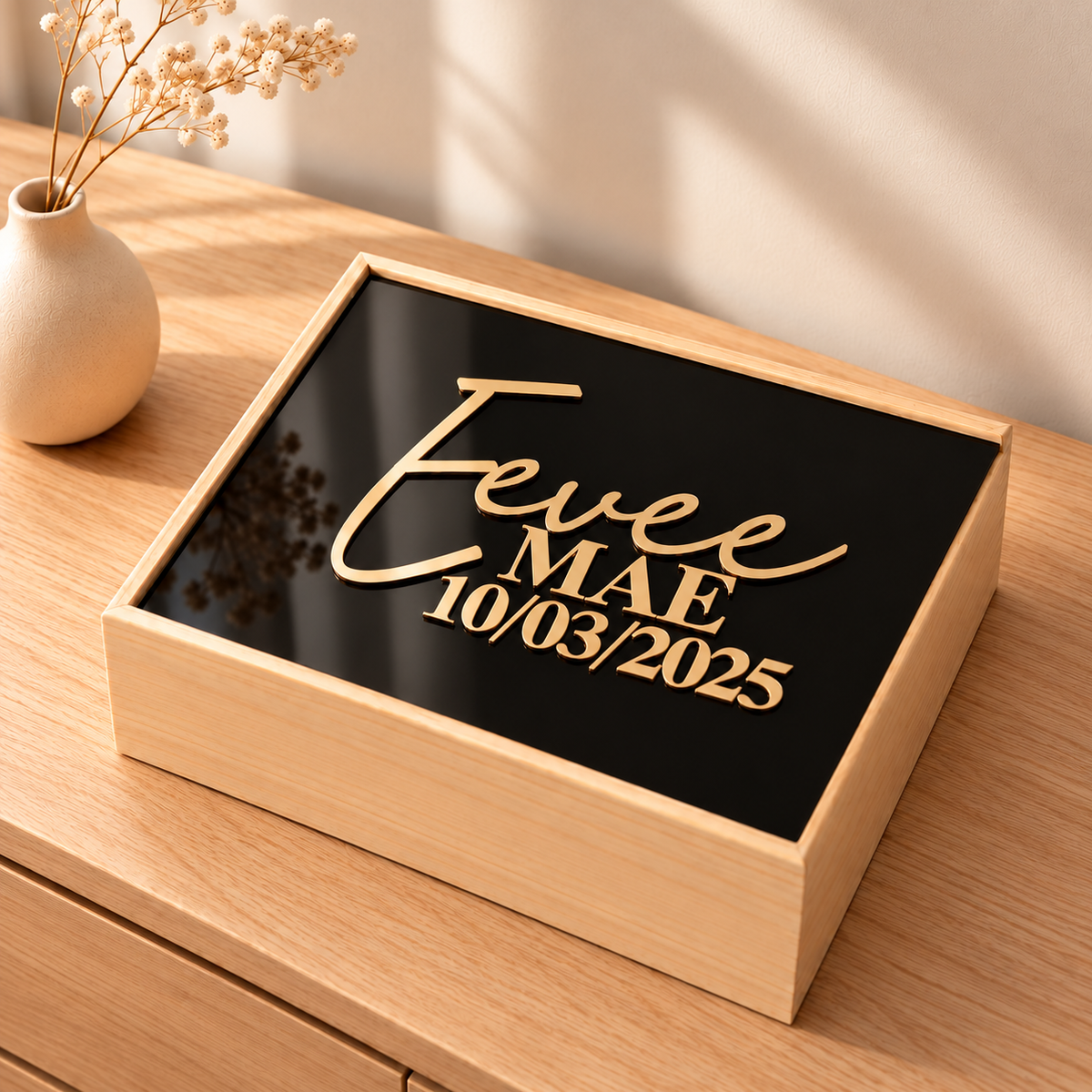 Acrylic Name & DOB Keepsake Box
