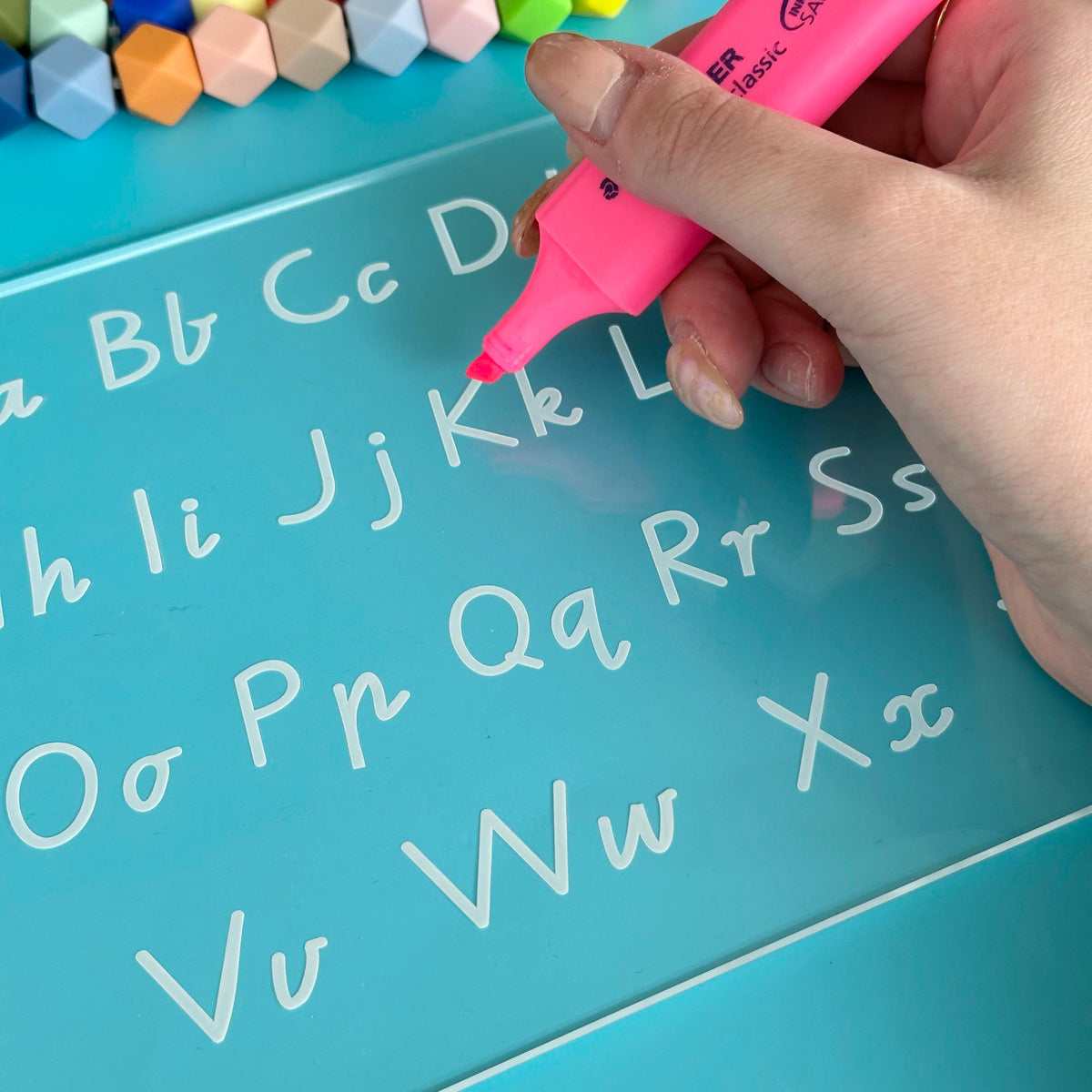 Personalised Trace &amp; Erase - ABC board: Victorian Cursive (suitable for WA &amp; NT)