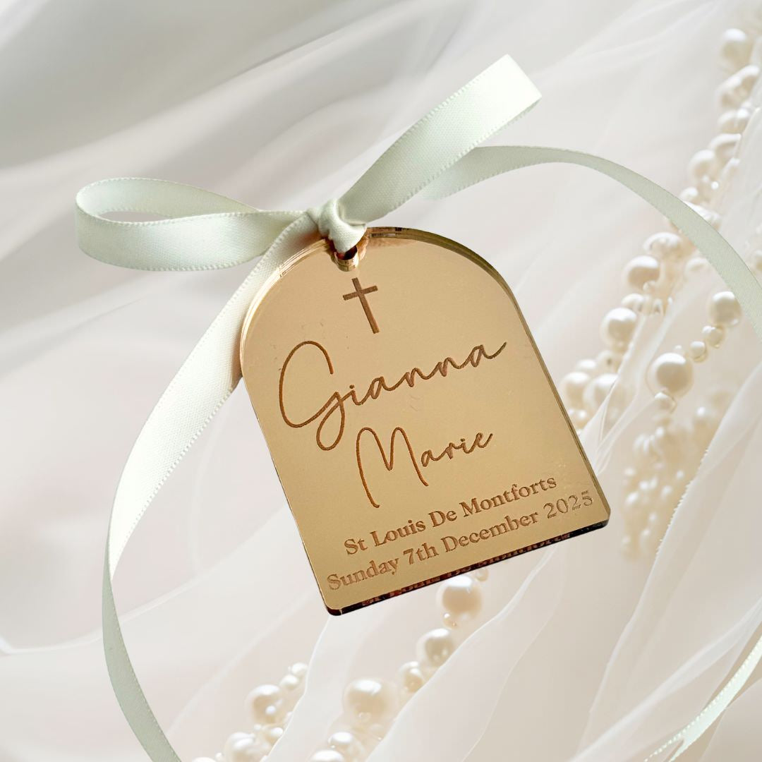 Christening/Baptism Ribbon Tag
