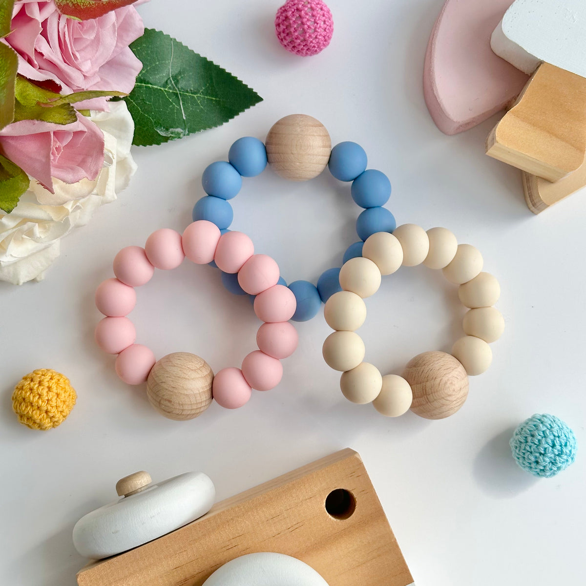 Beech Wood &amp; Silicone Teether