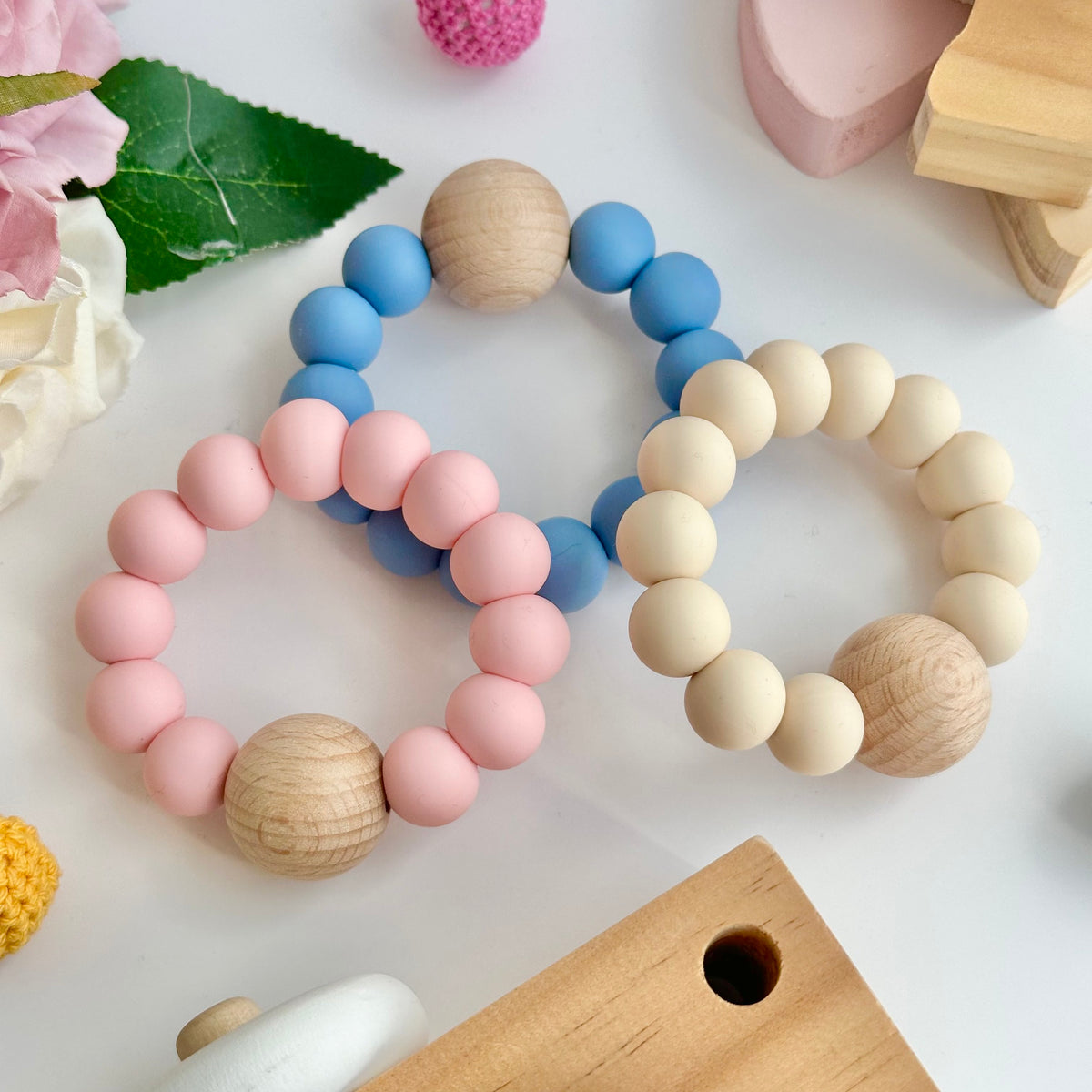 Beech Wood &amp; Silicone Teether