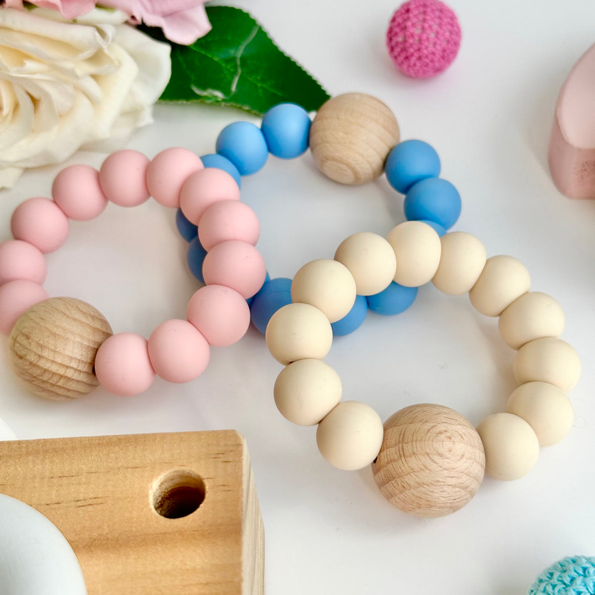 Beech Wood &amp; Silicone Teether