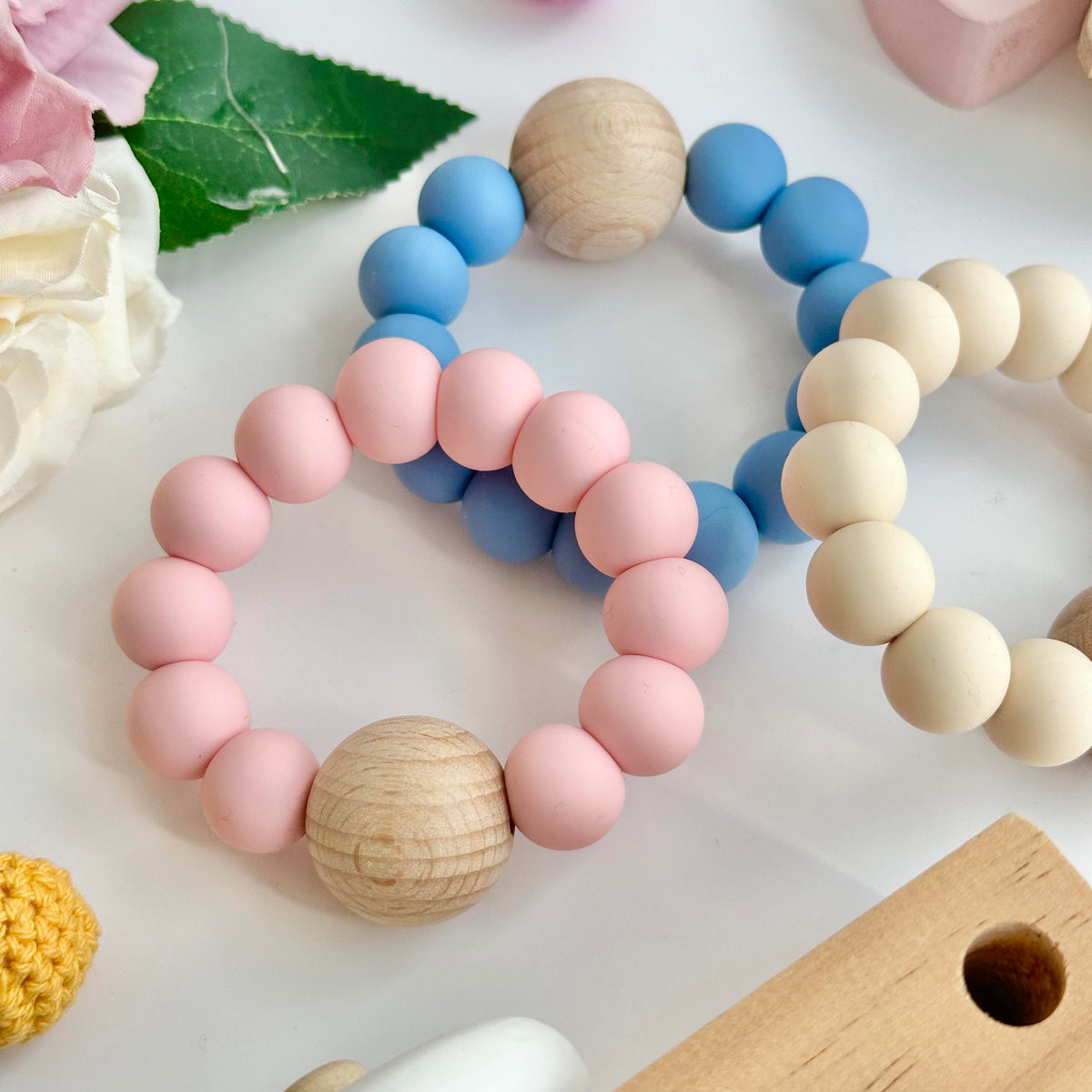 Beech Wood &amp; Silicone Teether