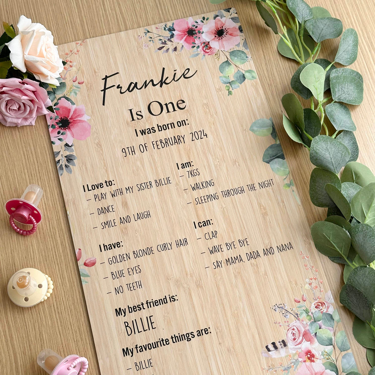 Floral Birthday Board