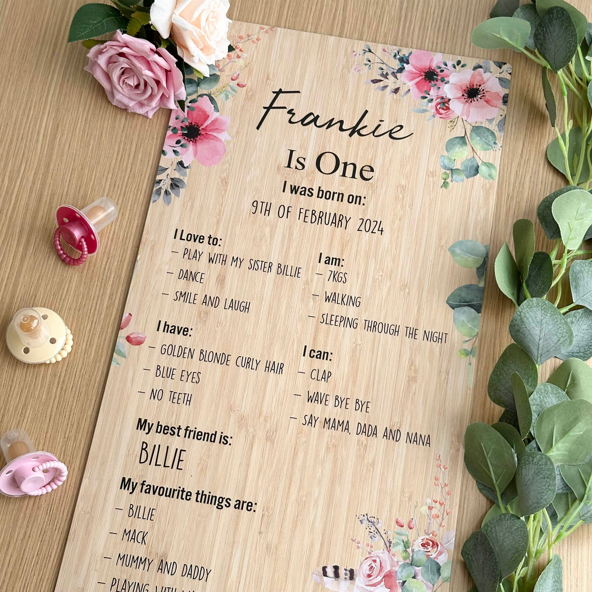 Floral Birthday Board