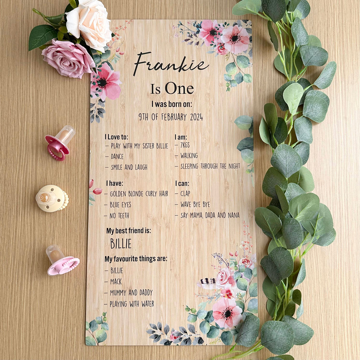 Floral Birthday Board