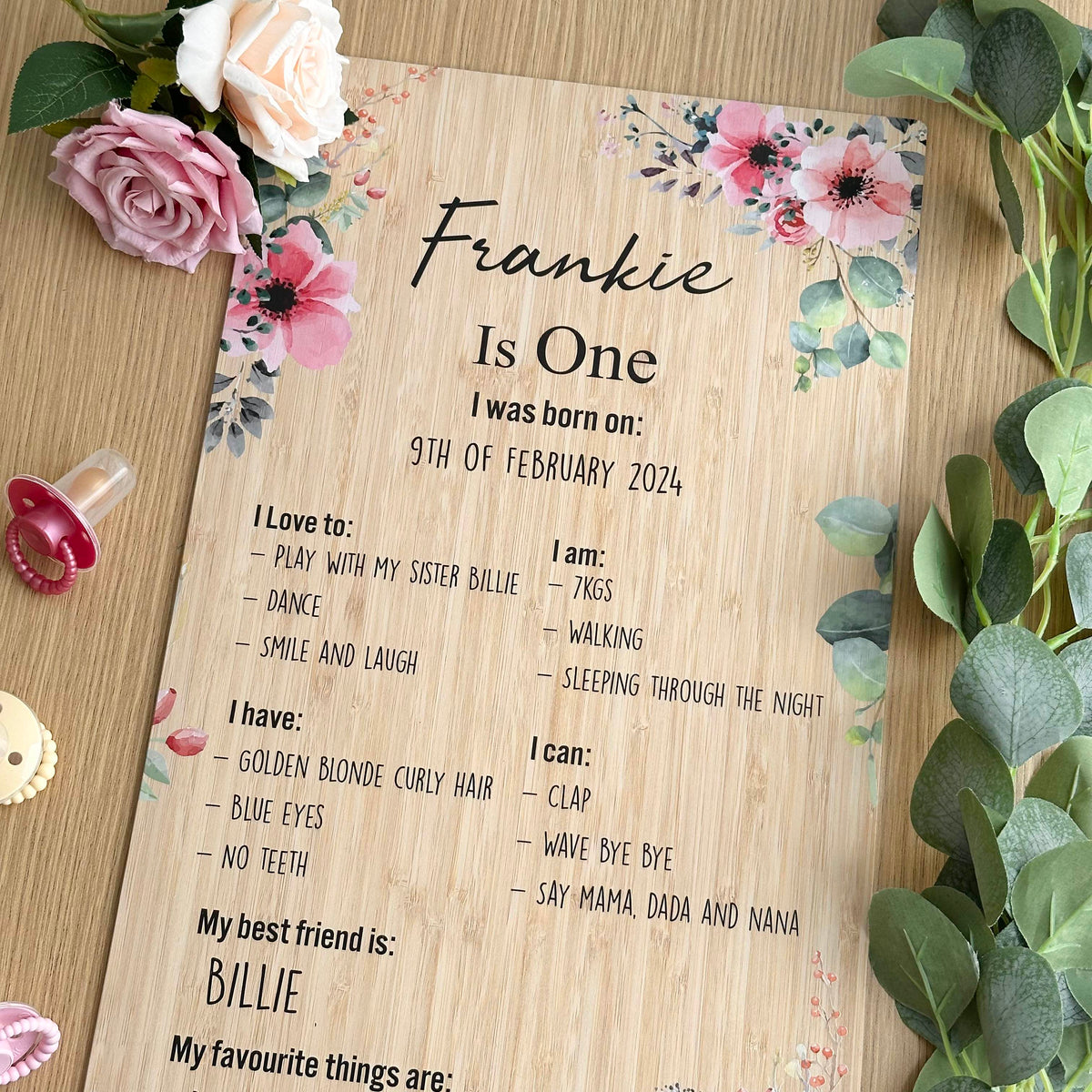 Floral Birthday Board