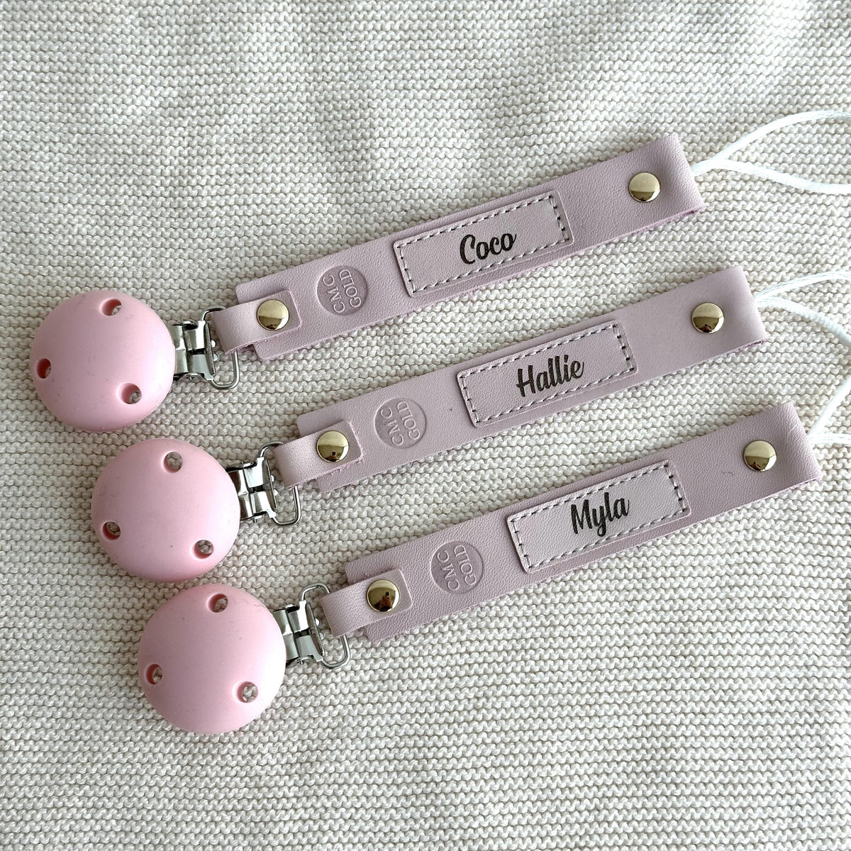 Personalised Coloured Panel Leather Dummy Clips