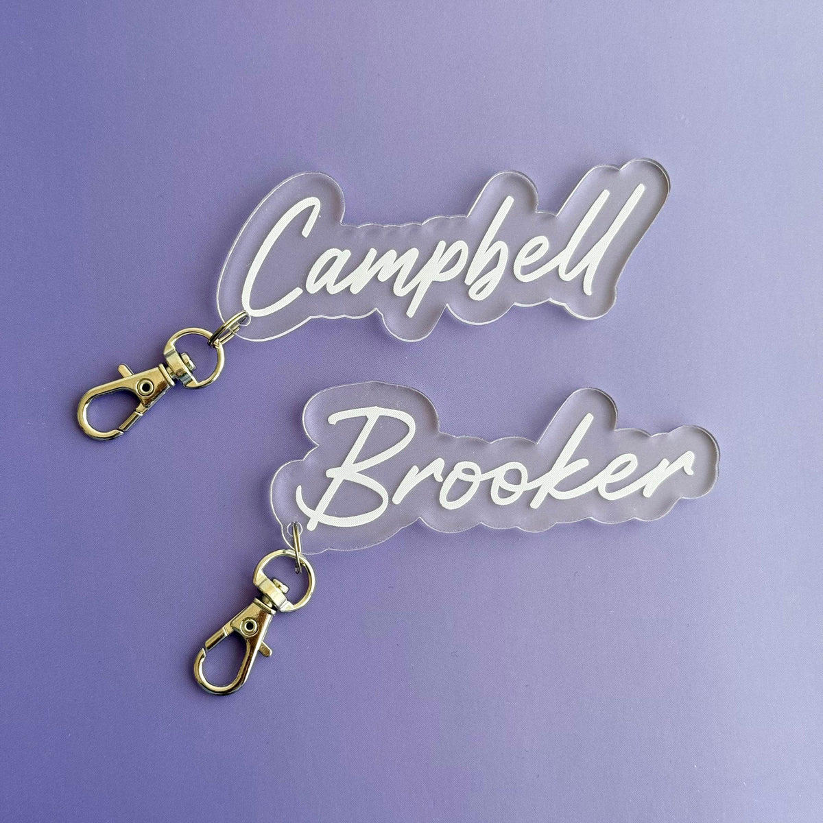 Clear Bubble Name Keyring