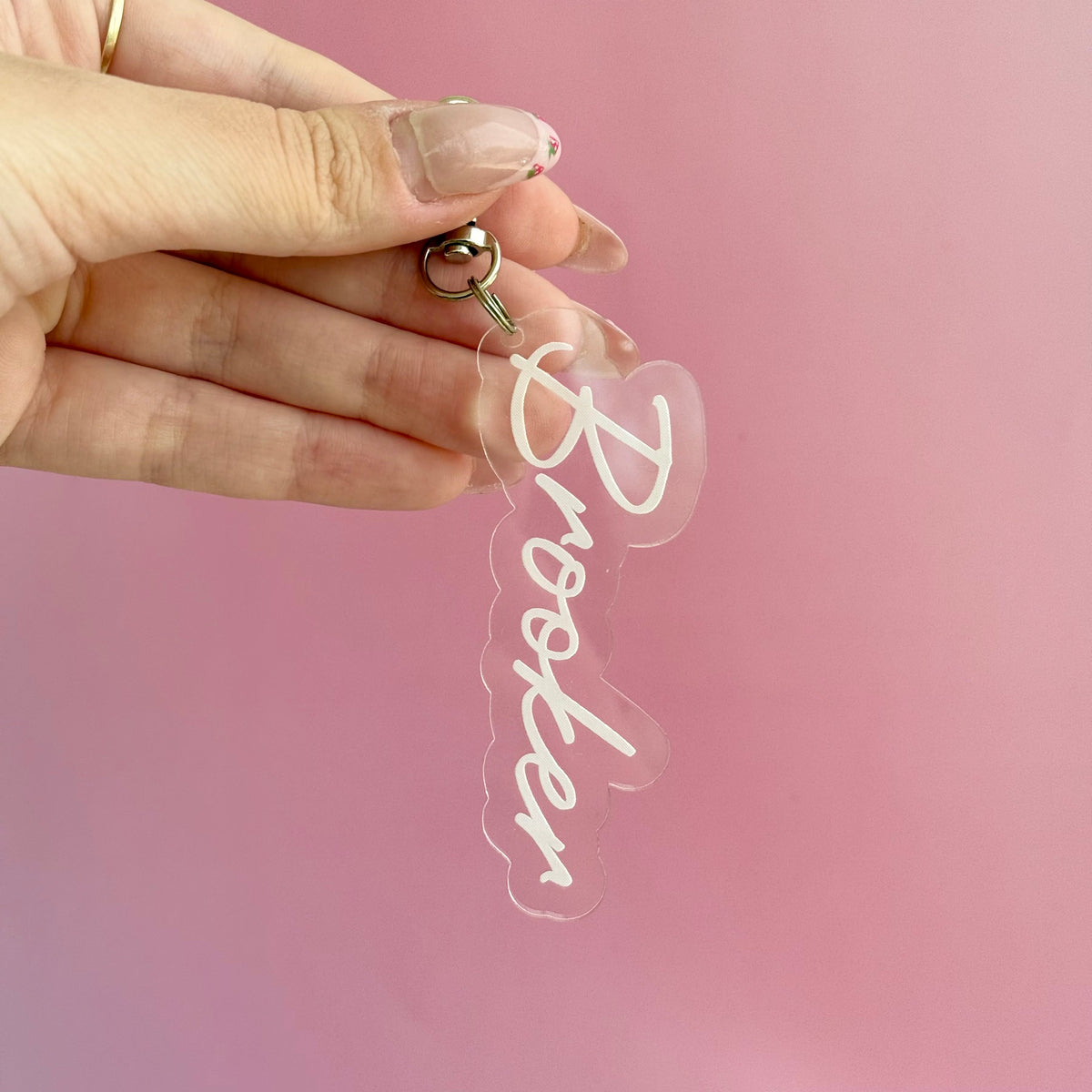 Clear Bubble Name Keyring
