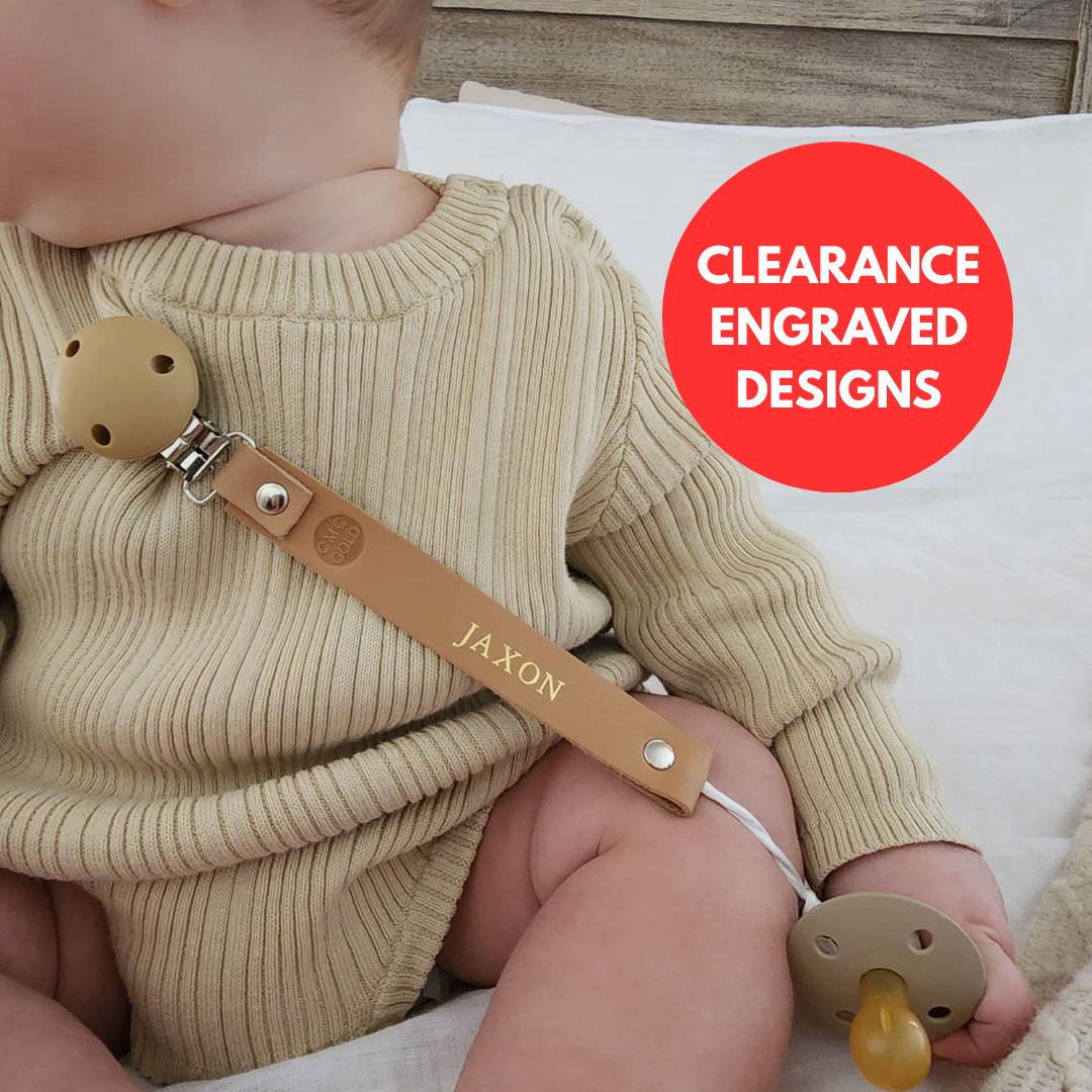 Personalised Leather Dummy Clips - Clearance (Already Engraved Designs)