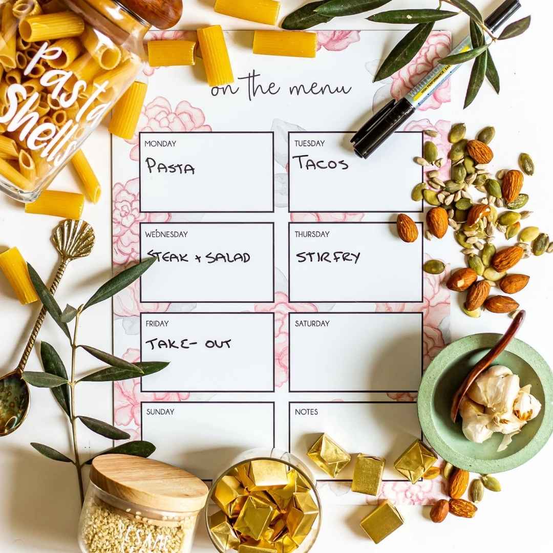 On the Menu Planner (Full Magnetic Printed Planner) Floral