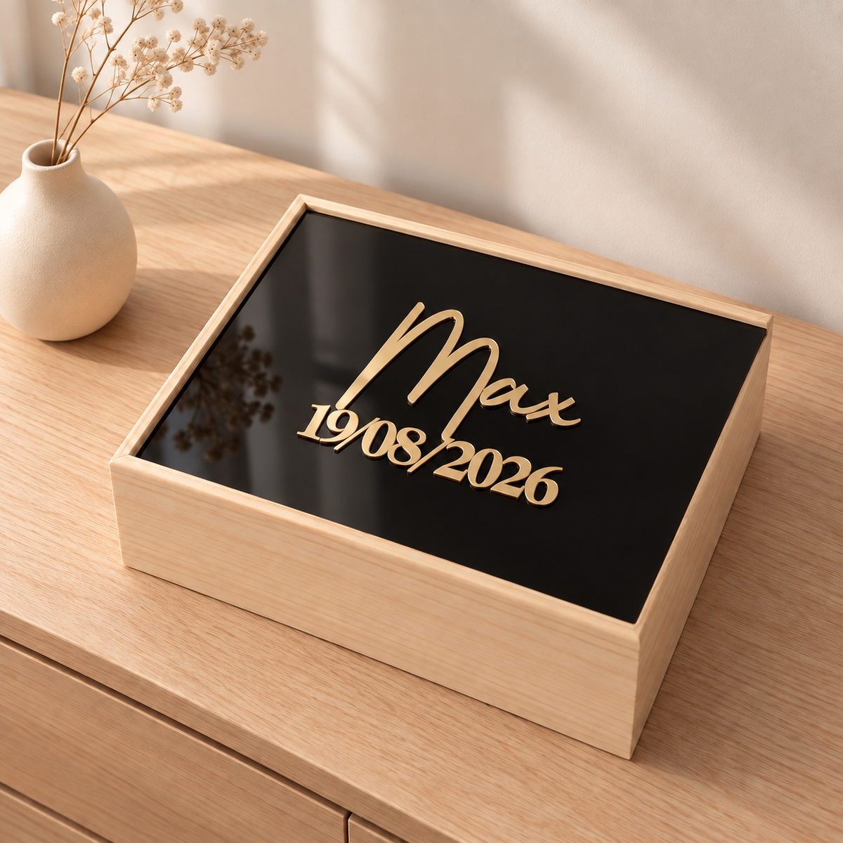 Acrylic Name & DOB Keepsake Box