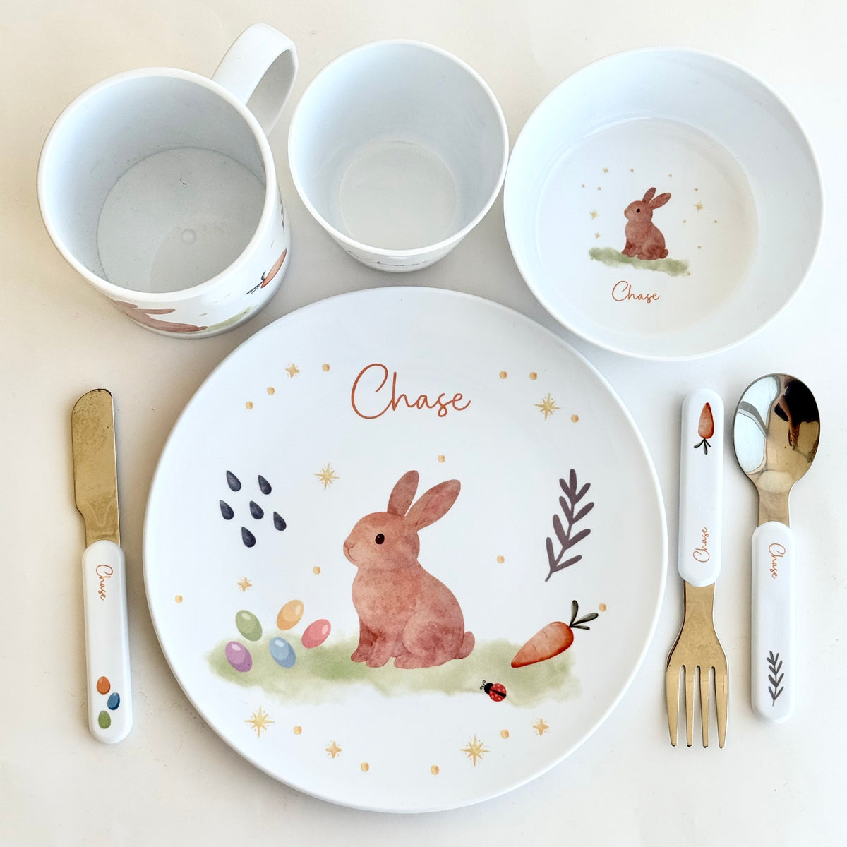 Personalised Kids Dinner Set - Easter Bunny