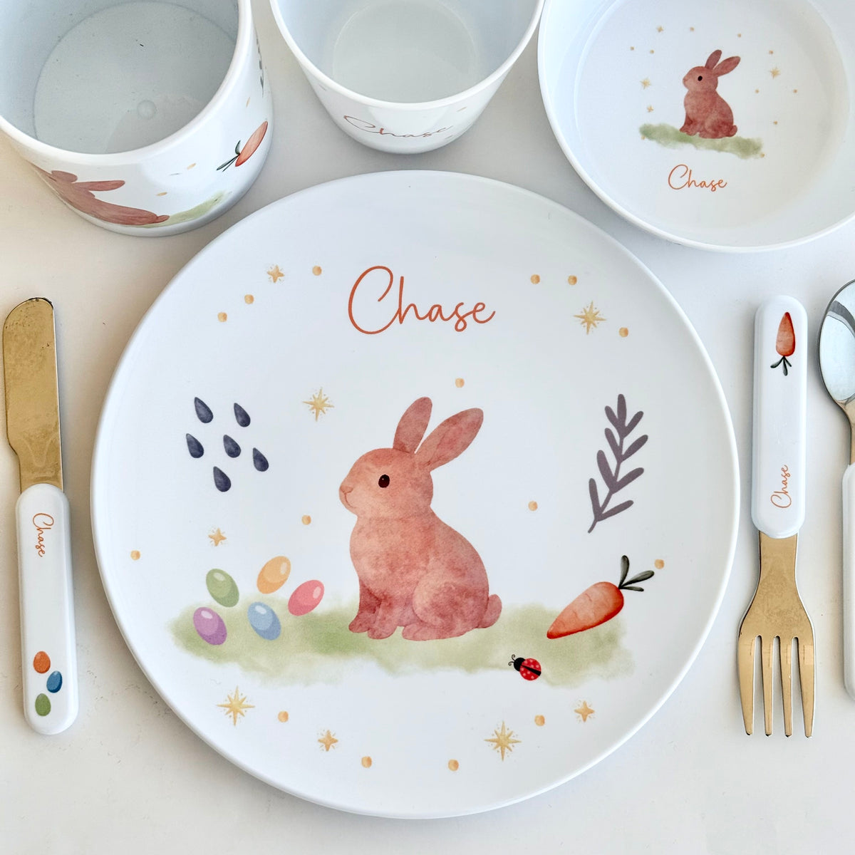 Personalised Kids Dinner Set - Easter Bunny