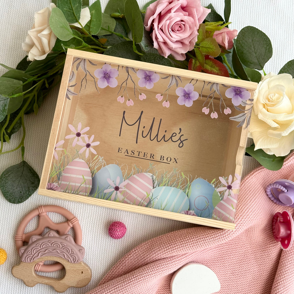 Easter Egg &amp; Floral Bunny Keepsake Box