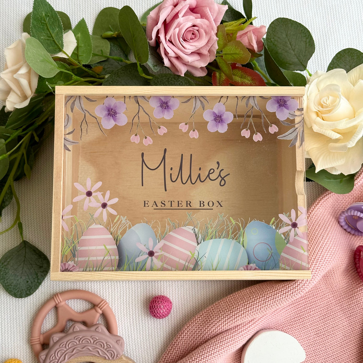 Easter Egg &amp; Floral Bunny Keepsake Box