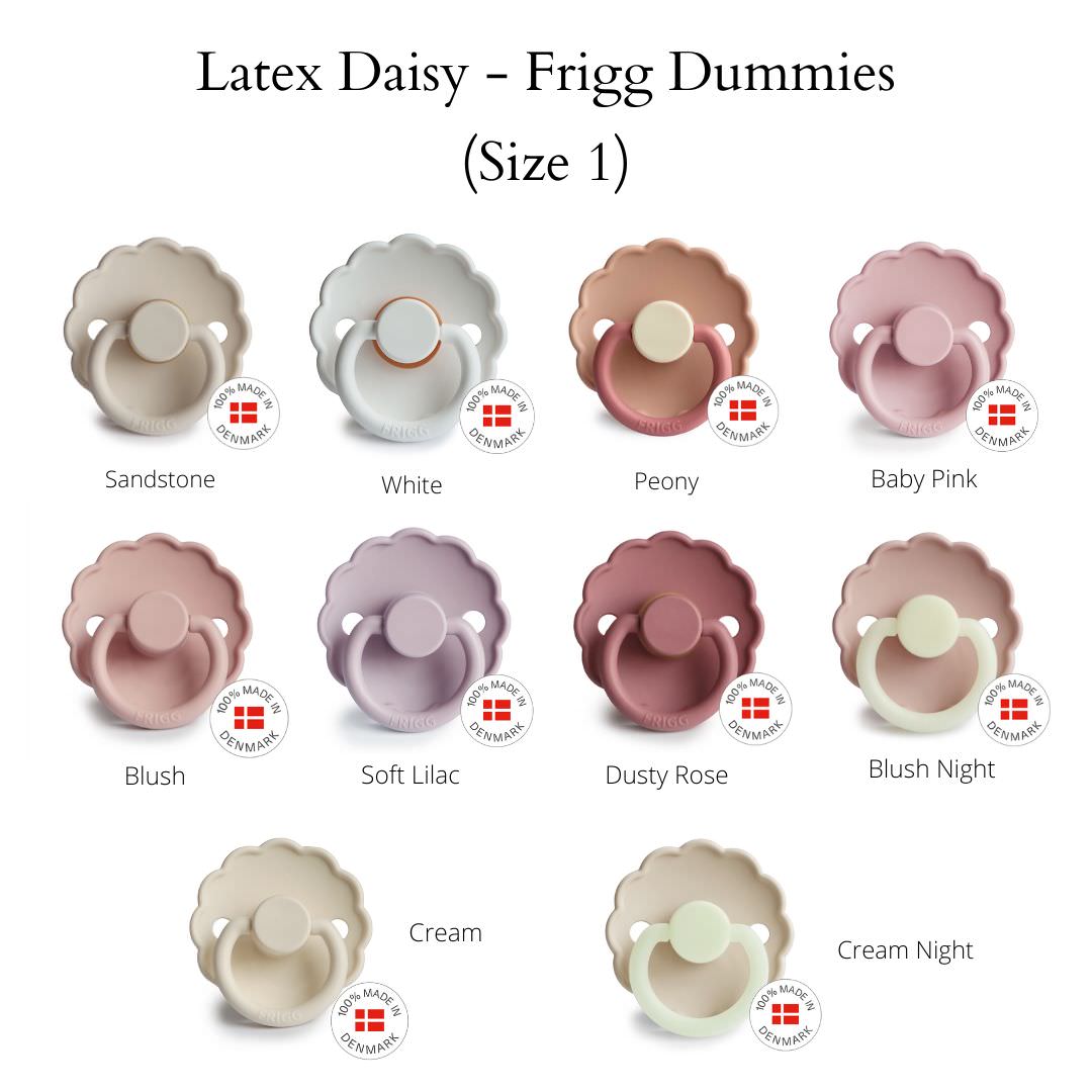 FRIGG Daisy Dummies - Latex Teat - (Size 1) NB - 6m