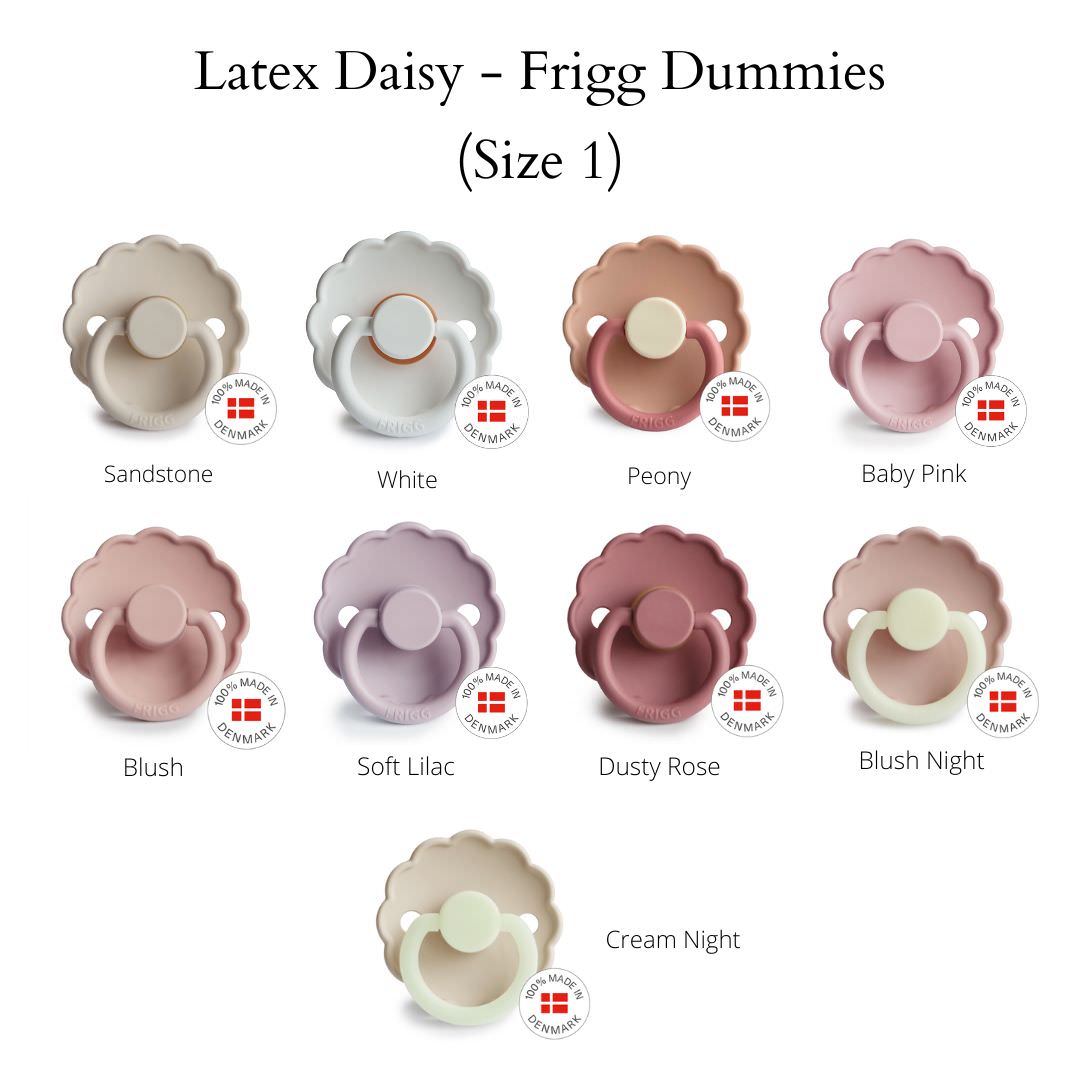 FRIGG Daisy Dummies - Latex Teat - (Size 1) NB - 6m