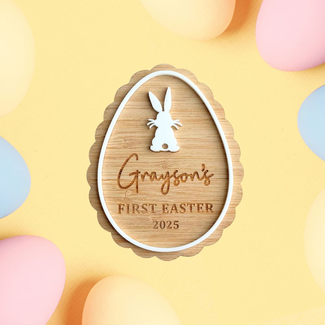 3D Personalised First Easter Milestone Scalloped Egg