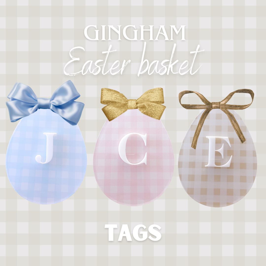 Gingham Easter Basket Tag