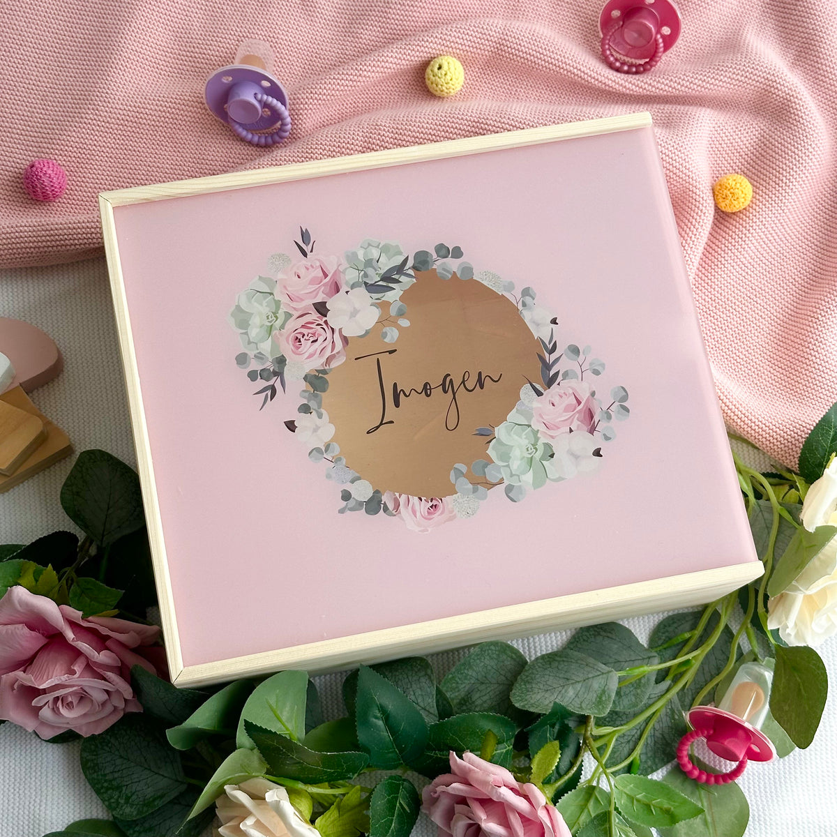 Girls Full Circular Name Keepsake Box