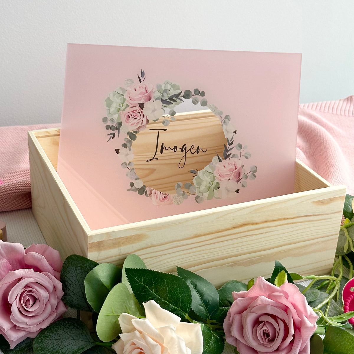 Girls Full Circular Name Keepsake Box