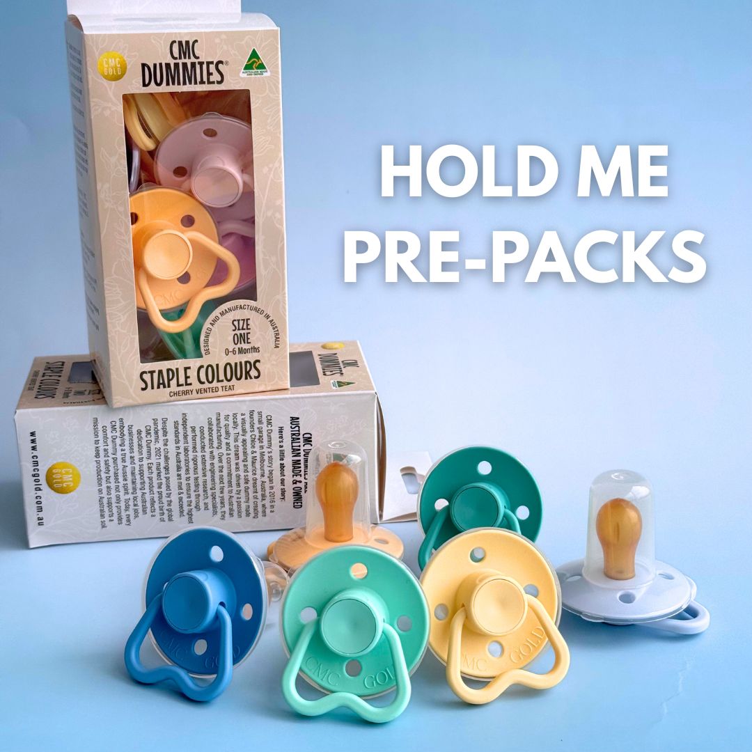 CMC Hold Me Dummy Pre Packs (6 Pack - VENTED TEAT) - Australian Made
