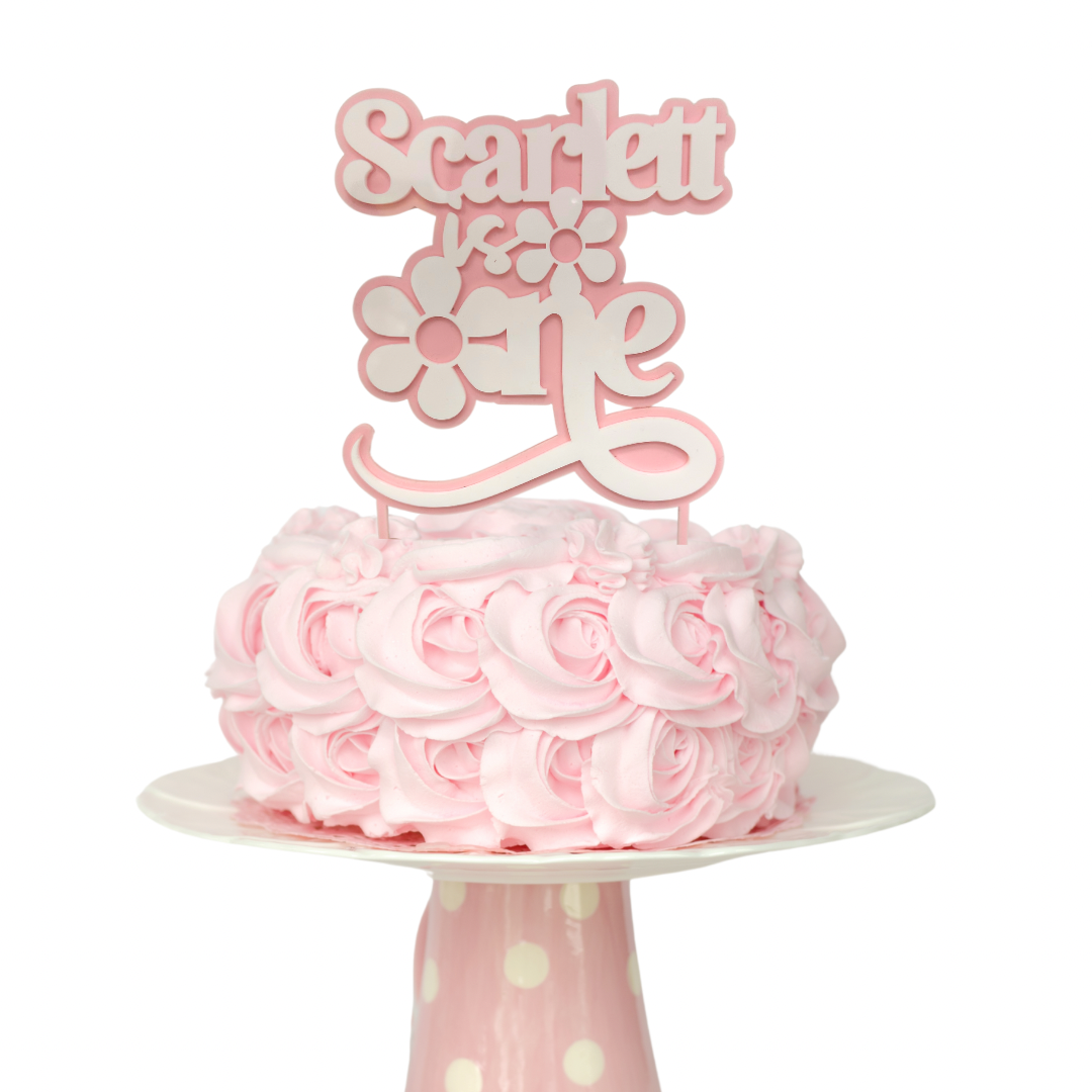 3D Floral Birthday Cake Topper