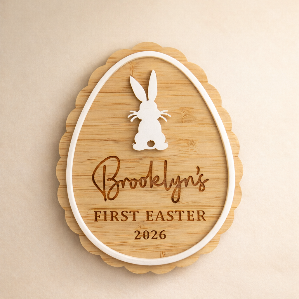 3D Personalised First Easter Milestone Plaque