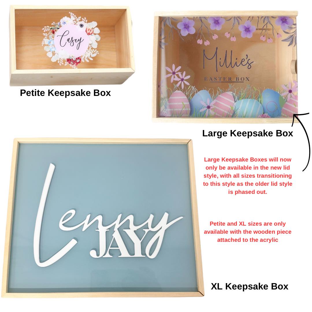 Birth Details Full Colour Acrylic Lid - Keepsake Box