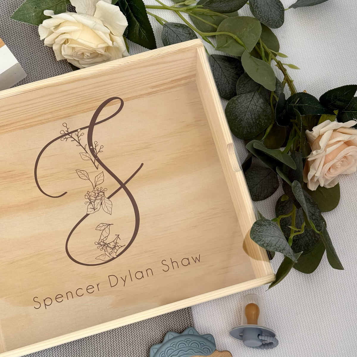 Leafy Botanical Letter Keepsake Box