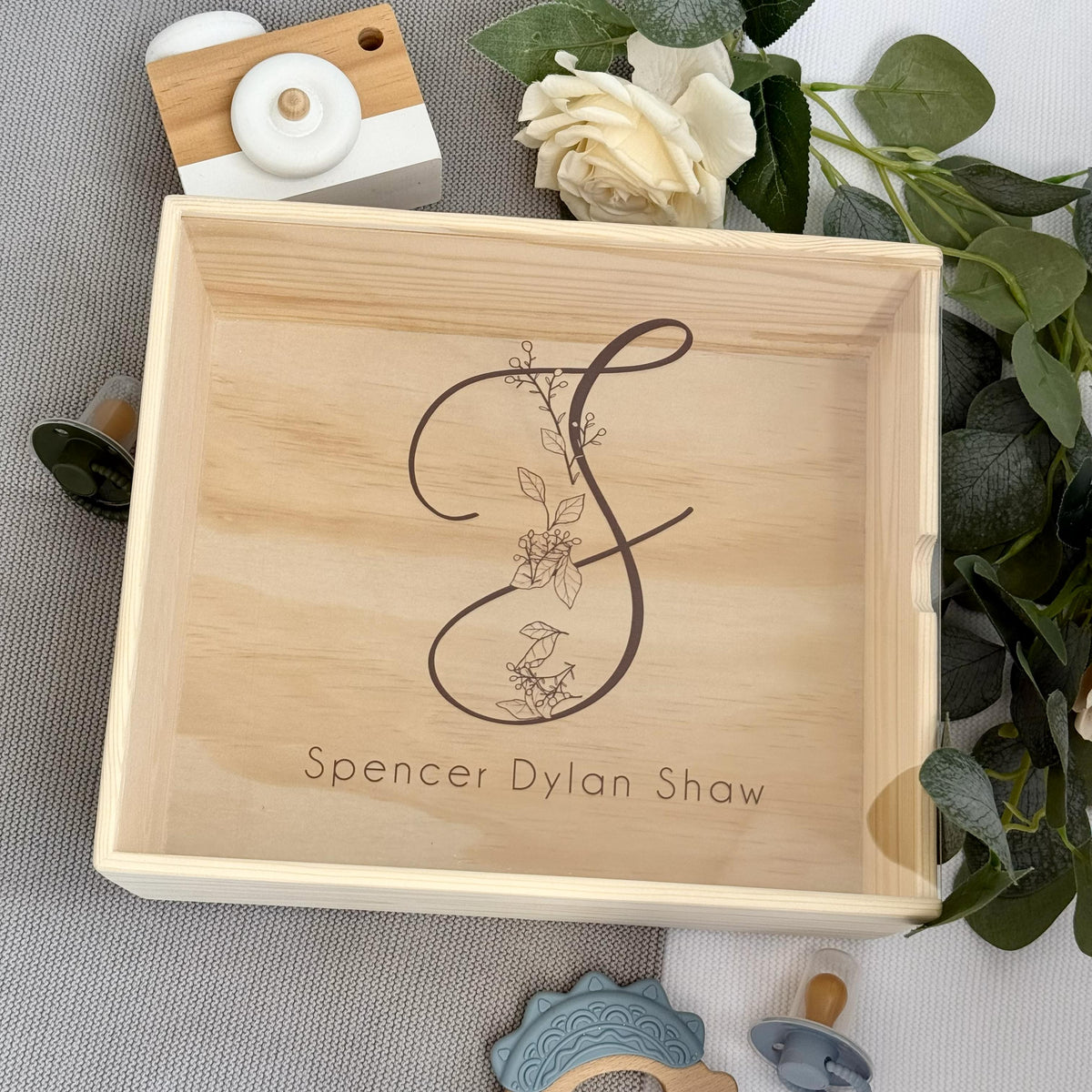 Leafy Botanical Letter Keepsake Box