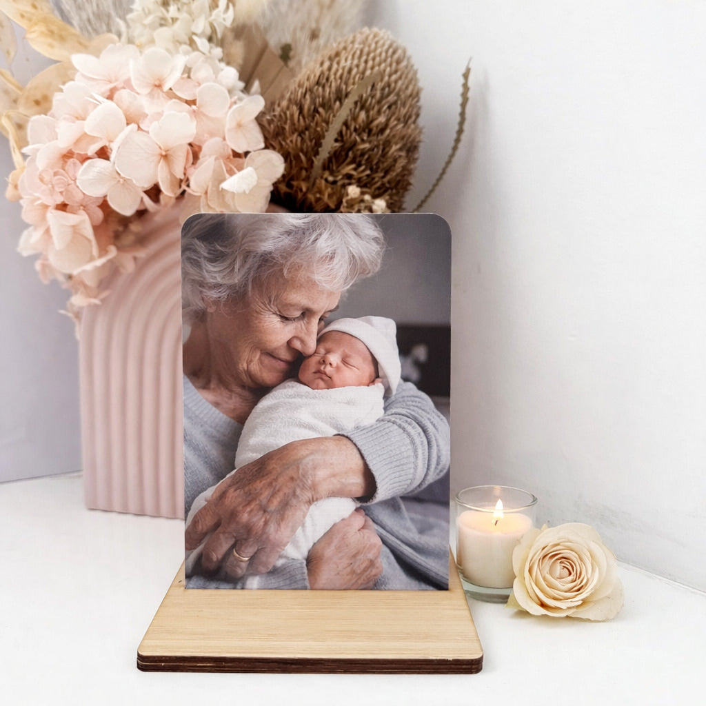 Mini Bamboo Photo with Personalised Message - Memorial Version