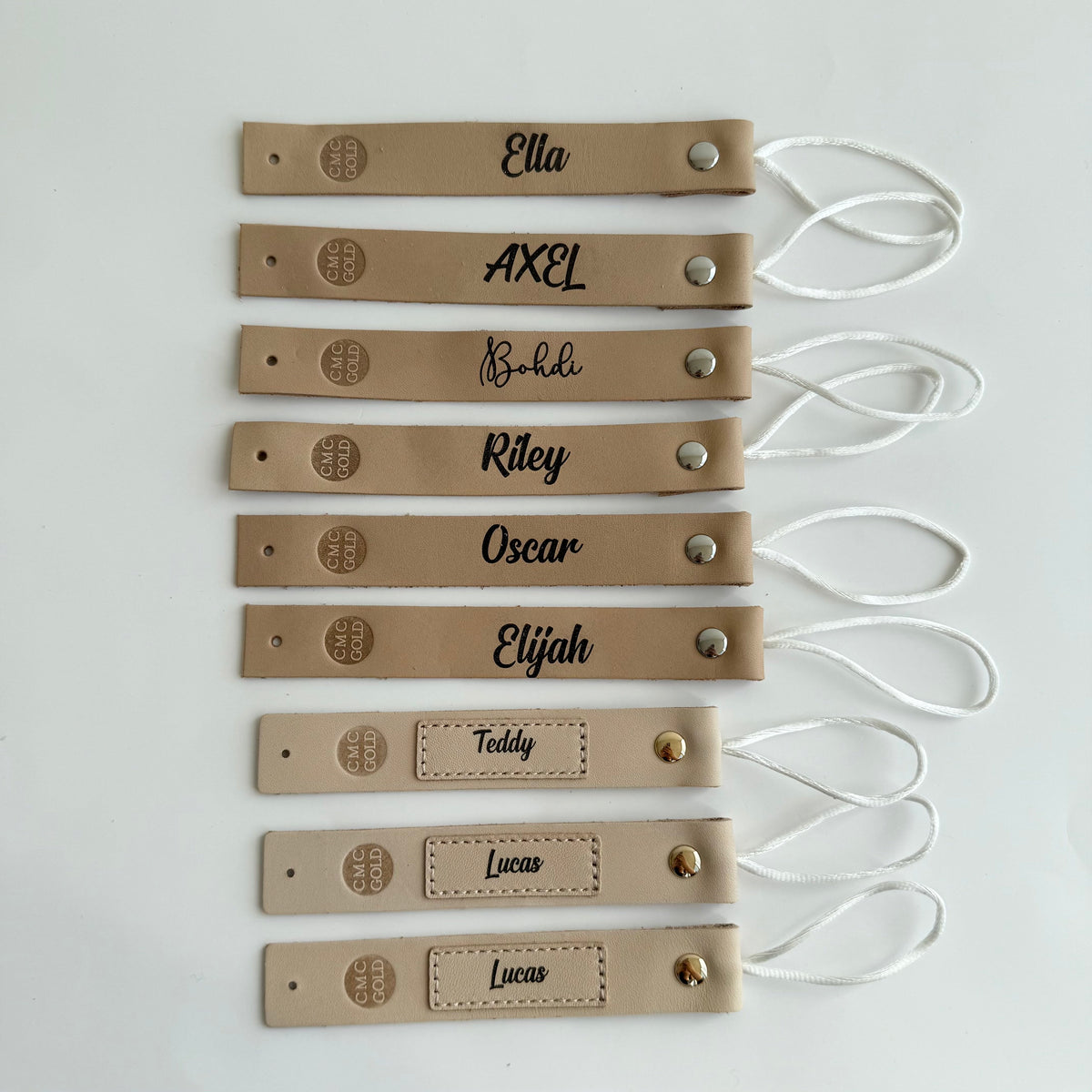 Personalised Leather Dummy Clips - Clearance (Already Engraved Designs)