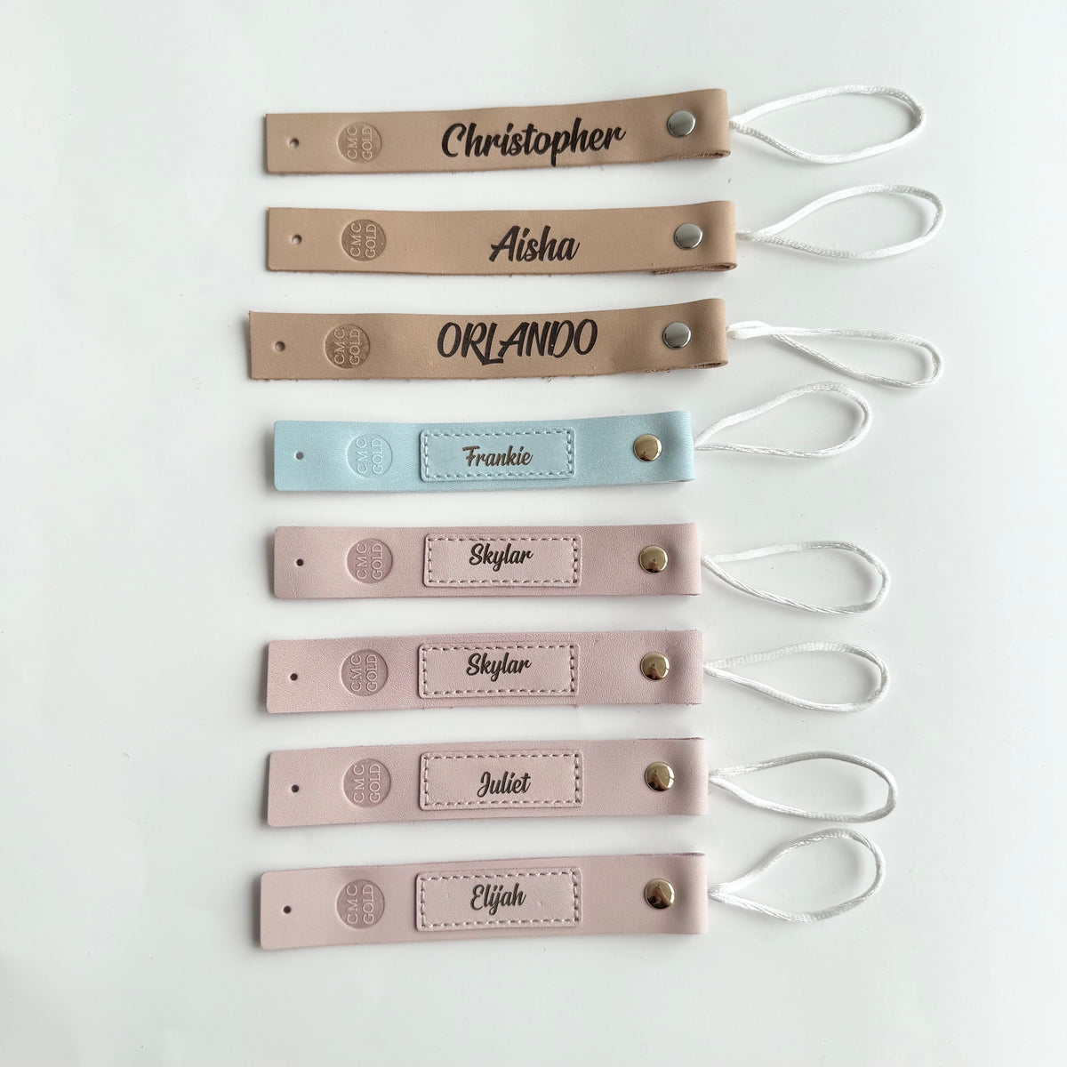 Personalised Leather Dummy Clips - Clearance (Already Engraved Designs)