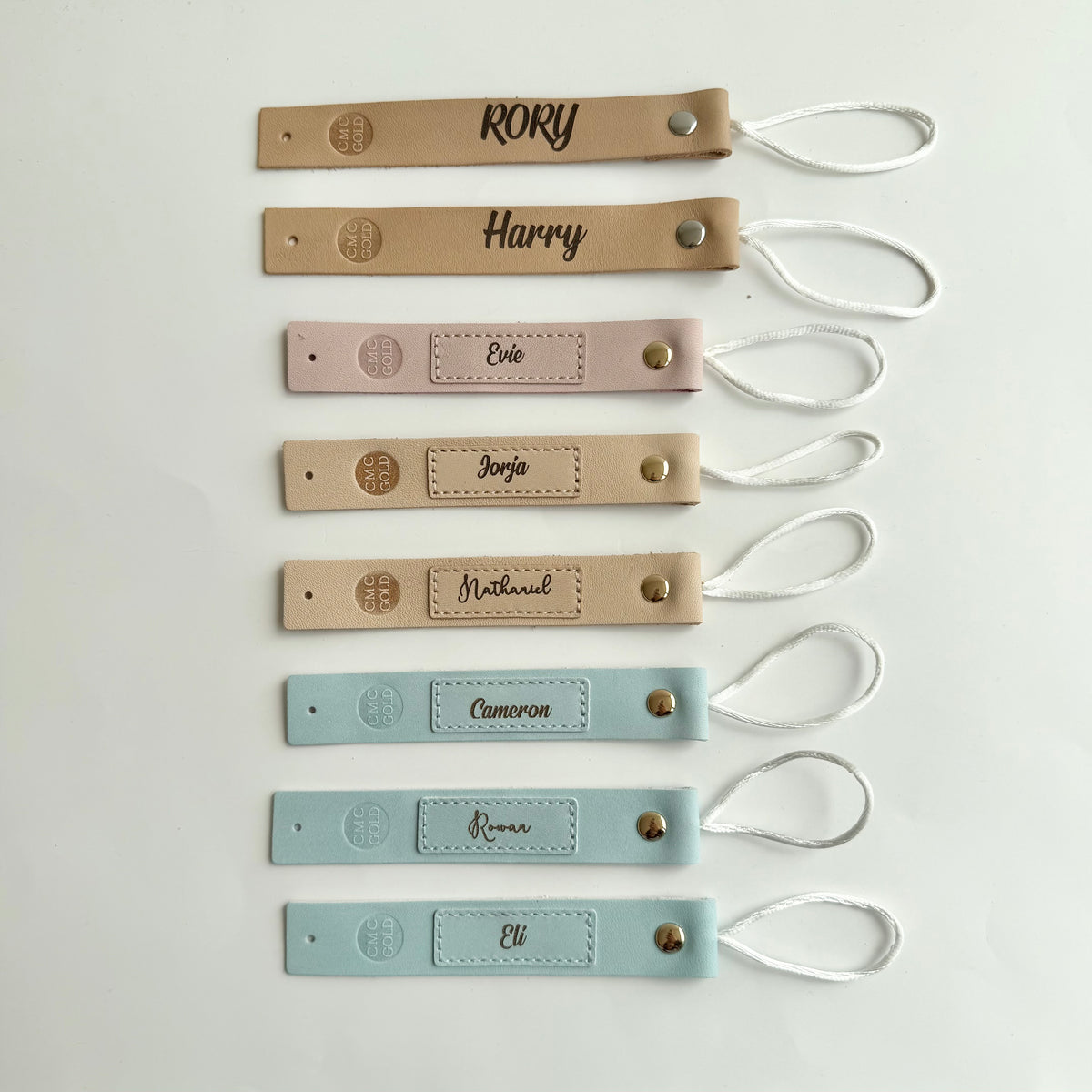 Personalised Leather Dummy Clips - Clearance (Already Engraved Designs)