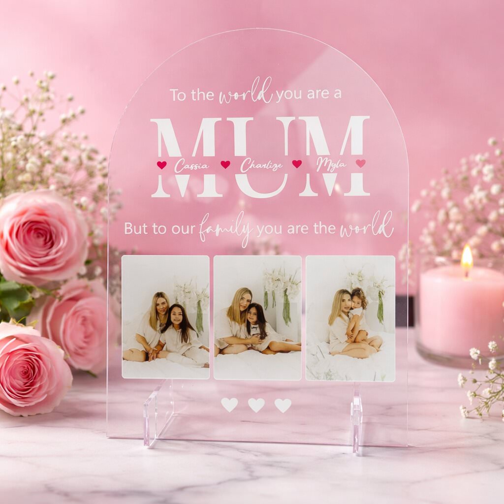 Arched Printed Photo Frame - To The World You Are A Mum