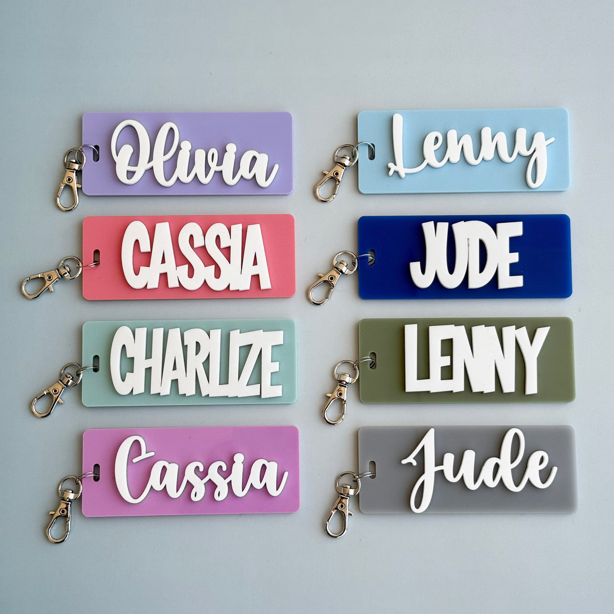 3D Name Bag Tag Keyrings